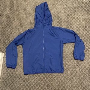 dark blue windbreaker